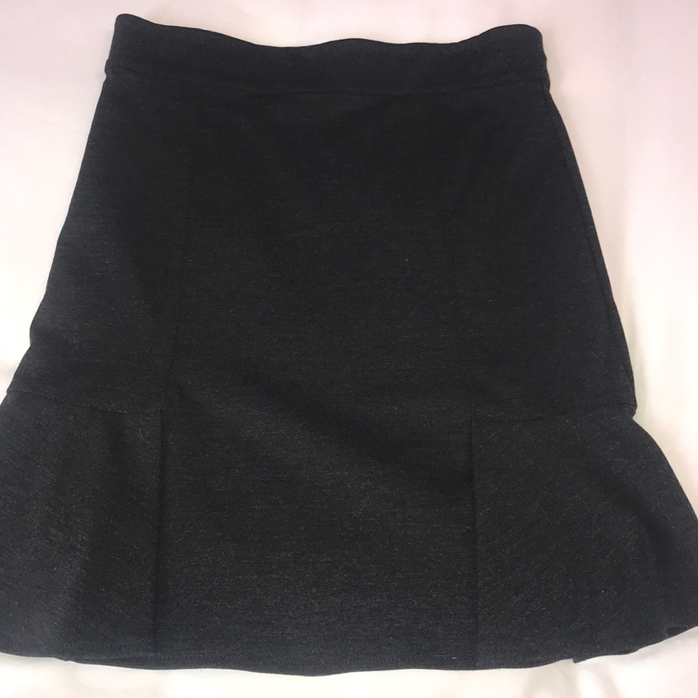 Gray cotton flare skirt